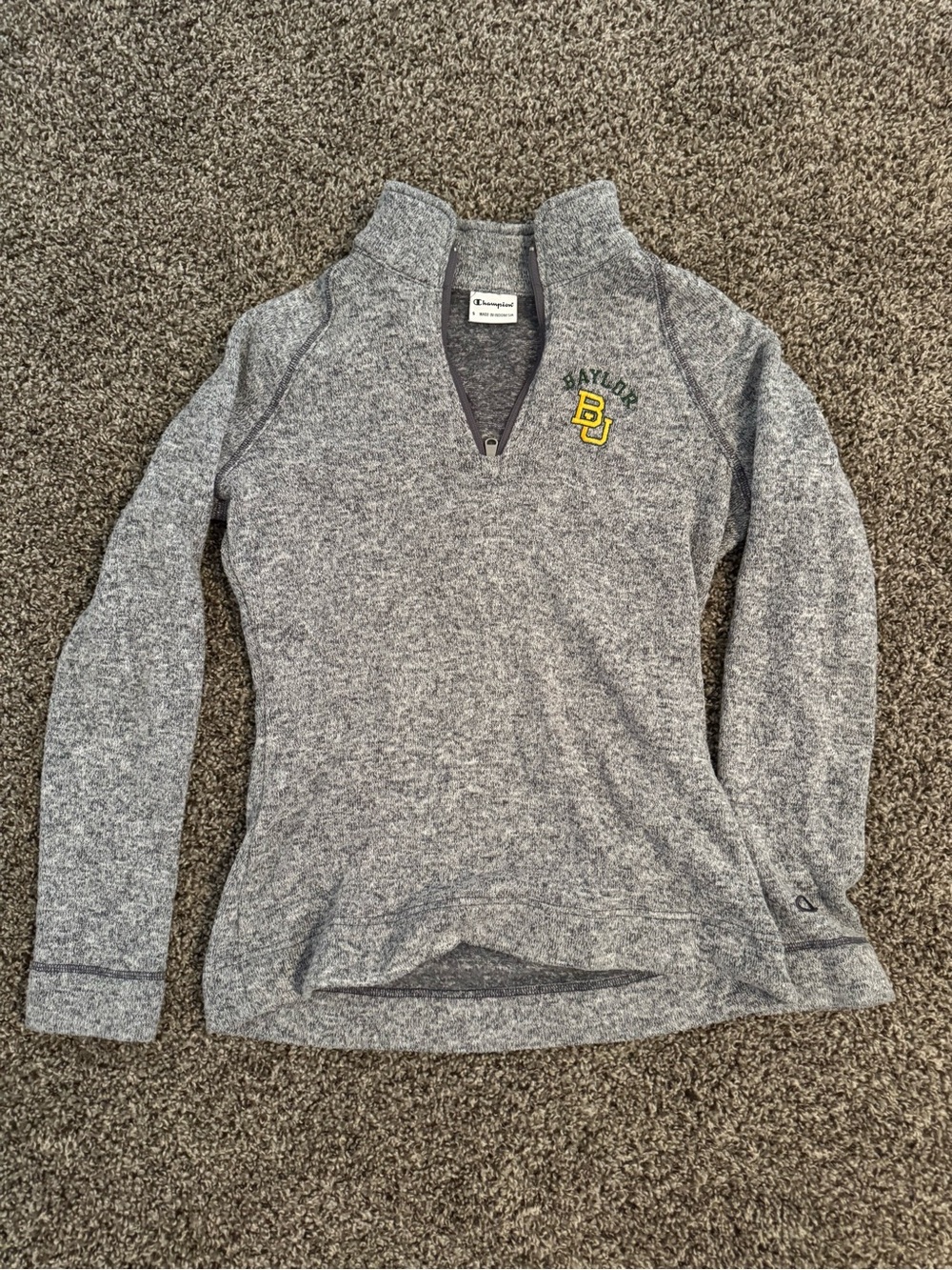 Champion Gray Baylor University Quarter-Zip Pullover